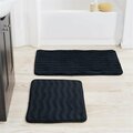 Daphnes Dinnette 2 Piece Memory Foam Bath Mat Set - Black DA3242150